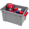 IRIS USA Lockable Storage Totes with Lids, Heavy-Duty Durable Stackable Containers, Large Garage Organizing Bins Moving Tubs, Gray - 3 of 4