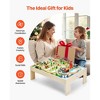 Angel Sar Train Table with 120 Wooden Pieces & Collapsible Storage Bin, Reversible Kids Activity Table for Play & Study, Wooden Toy Set for Toddlers - 4 of 4