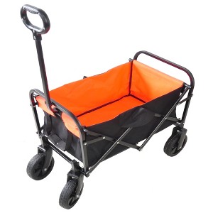 SKRAN Wagon Cart Outdoor,Foldable Wagon Cart,Capacity Heavy-Duty Steel Mesh Utility Cart,with Removable Sides,for Beach,Shopping - 1 of 4
