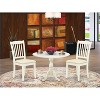 3-Piece Linen White Finish Solid Wood Top - Dining Room Set  - Seats 4 - 2 of 4