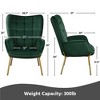 Yaheetech Velvet Upholstered Accent Chair with Tufted High Back Metal Legs for Living Room - 3 of 4