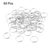 Unique Bargains Handbag Metal Universal Split Key Rings Keychain Holder Silver Tone 20mm Outside Dia 60 Pcs - 2 of 4