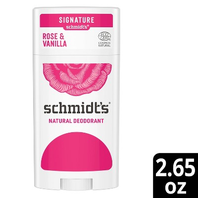 Schmidt's Rose + Vanilla Aluminum-Free Natural Deodorant Stick - 2.65oz
