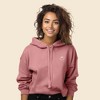 Dalix Smile Face Embroidered Fleece Cropped Hoodie Cold Fall Winter Women - 3 of 4