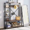 Tribesigns 4-in-1 Entryway Coat Rack Hall Tree, Industrial Wooden Entryway Bench - 3 of 4