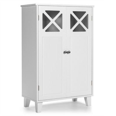 Costway Bathroom Cabinet Wooden Storage 