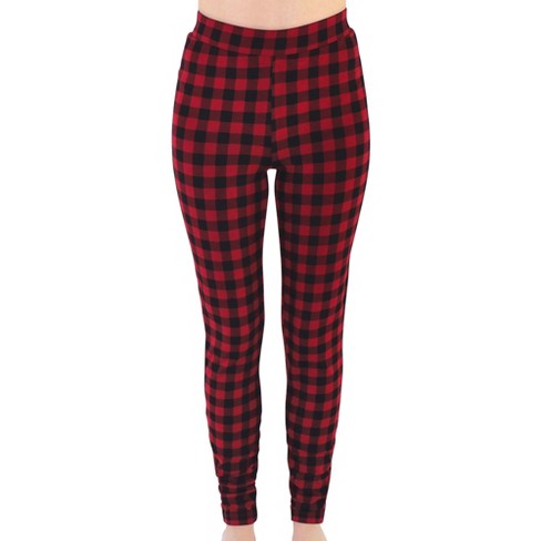 Touched by Nature Womens Organic Cotton Leggings, Buffalo Plaid Women, Small