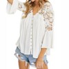 Women's Lacey Crochet Lace Button Down Top - Sweet Lovely by Jen - 4 of 4
