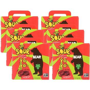 Bear Super Sour Strawberry & Apple Yo-Yo Fruit & Veg Rolls - Case of 6/3.5 oz