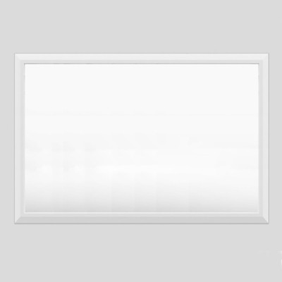 Apmir 48 in. W x 32 in. H Rectangular Diamond Shape Aluminum Alloy Frame and Tempered Glass Wall Mirror in Matte White