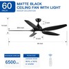 BestParts 60" Integrated LED Ceiling Fan - Black ABS Blades, 3-Color Light, Energy-Saving Motor, Reversible Mode - 4 of 4