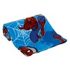 NoJo Marvel Spiderman Wall Crawler Red, White, and Blue Spider Webs Toddler Blanket - 3 of 4