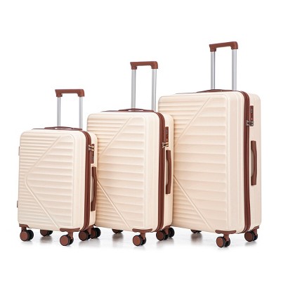 3 Piece Set Of Luggage,ABS Spinner Wheel Luggage With TSA Combination Lock,20/24/28 Inch Luggage Set,Suitcases Set-Cuddlewood