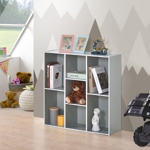 Kings Brand Furniture Haven 7-Shelf Contemporary Bookcase, Compact Storage for Living Room, Bedroom, or Home Office - 1 of 3