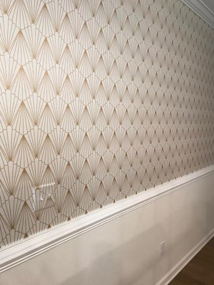 Rene Shimmer White And Gold Geometric Paste The Wall Wallpaper : Target