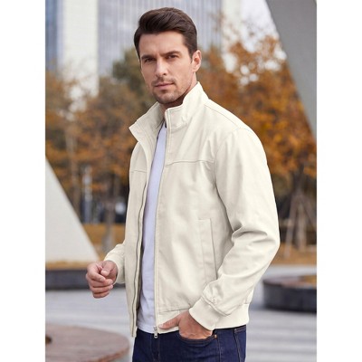 Мужские куртки INSPIRE CHIC Men's Casual Lightweight Zip Up Golf Work Bomber Jacket X-Large Beige — фото 4