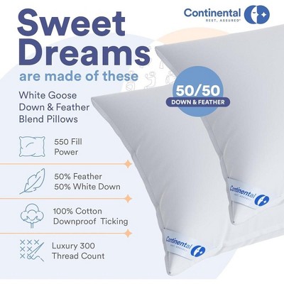 Queen Size White Cotton Hypoallergenic Down Feather Bed Pillow