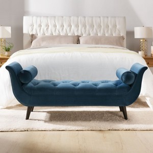 NicBex Bench End of Bed Bench Tufted Flared Arm Bench for Bedroom and Entryway, Blue - 1 of 4