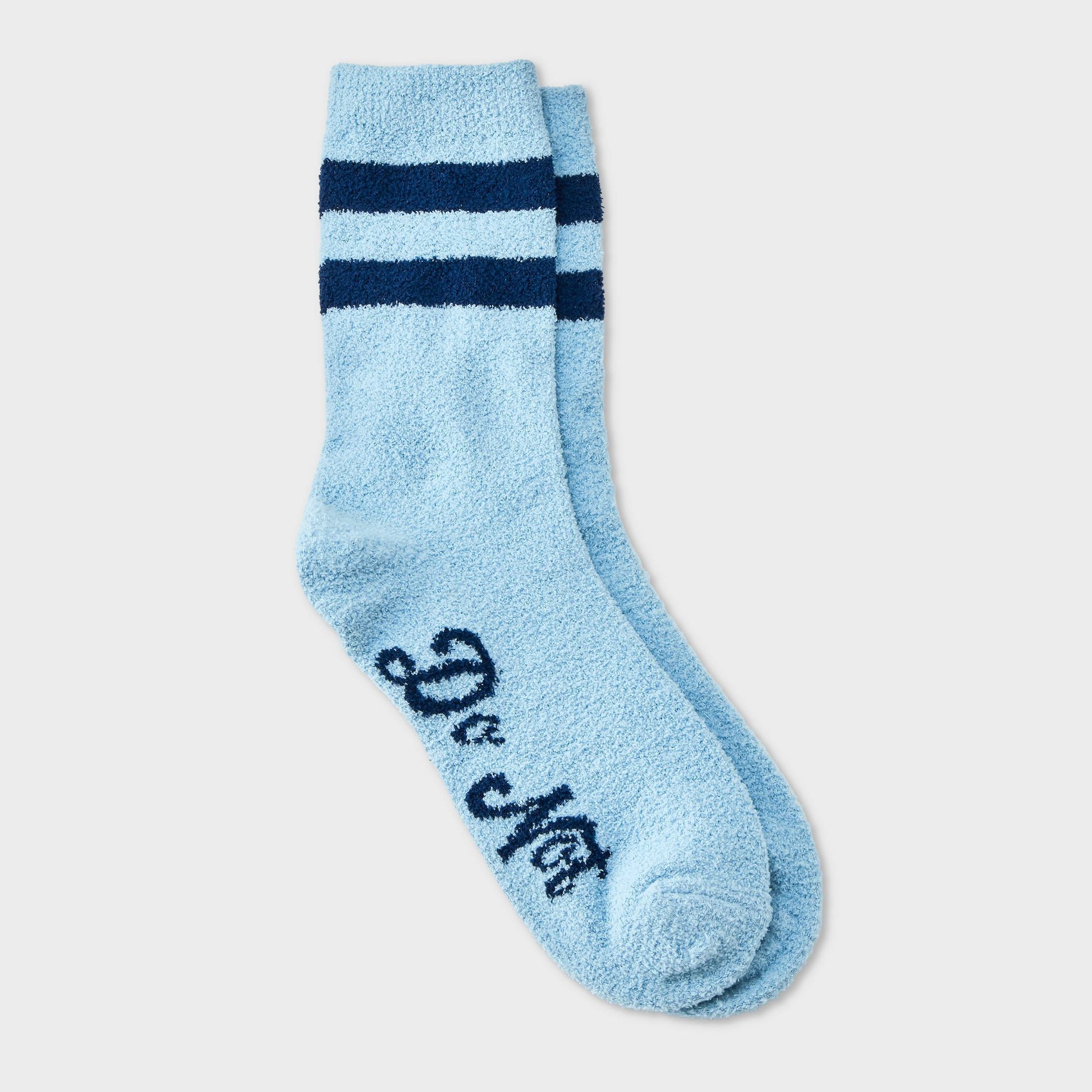 Girls' 'Do Not Disturb' Cozy Pajama Crew Socks - art class™ Blue M