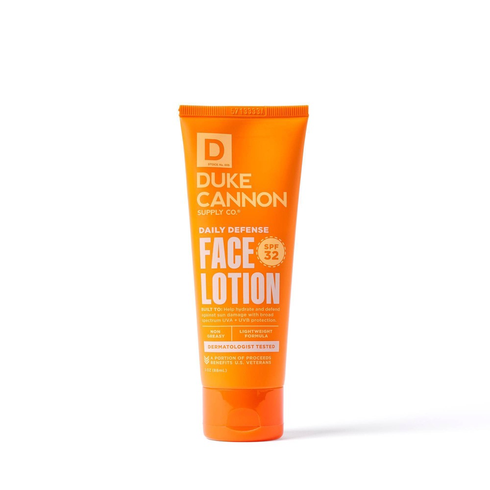 Duke Cannon Daily Defense Face Lotion SPF 32 - Lightweight Daily SPF Moisturizer for Men - 3 fl oz