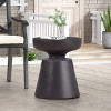 Okak Modern Concrete Outdoor Side Table, LightWeight Geometric End Tables, Decorative Garden Stools for Indoor Outdoor, Patio Accent Table, Copper - 2 of 4