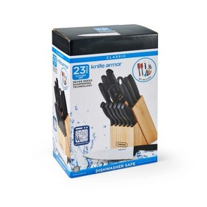 LunaLulinlk Classic 23 Piece Never Needs Sharpening Dishwasher Safe Stainless Steel Cutlery and Utensil Set in Black - 1 of 4