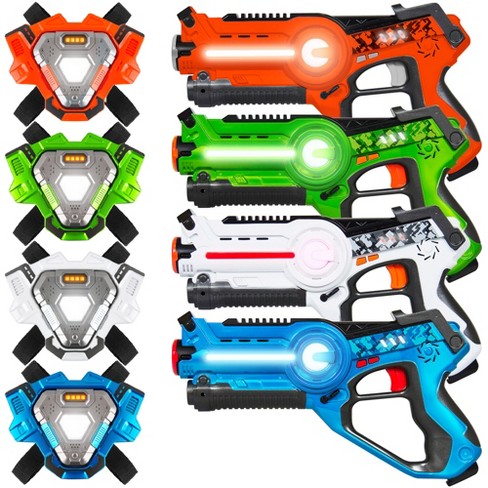 Laser Tag Set with Blaster, Drone and Vest for Kids and Adults - Infrared  Laser Tag Launchers Set of 4 Blasters, 4 Vests, 4 UFO Drone – Play222Usa