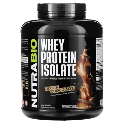 NutraBio Whey Protein Isolate, Dutch Chocolate, 5 lb (2,268 g)