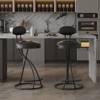 FONTOI 2PCS Round Barstools with Back, Upholstered Bar Stools for Living Room Kitchen, Black, 14.96"*36.61"*14.96" - 2 of 4
