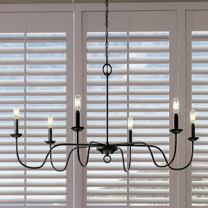 Urban Ambiance Luxury Traditional Chandelier 24''H x 40''W,  Midnight Black Finish,  Warwick Collection, UHP4081 - 1 of 4