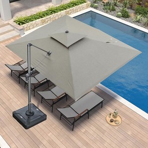 PURPLE LEAF Outdoor Cantilever Umbrellas with Base Large Patio Umbrella Offset Umbrella 360 Degree Rotation - 1 of 4