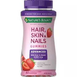 Nature's Bounty Optimal Solutions Advanced Hair, Skin & Nails Gummies with Biotin - 80ct