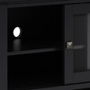 48" Solid Wood TV Media Stand with Handcrafted Black Painted Finish and Tempered Glass Doors for Living Room and Bedroom - 4 of 4
