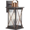 Progress Lighting Barlowe 1-Light Small Wall Lantern in Antique Bronze with Clear Seeded Glass Shade - 3 of 4