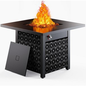Ciays Propane Fire Pit, 28 In Gas Fire Table with Texteline Pattern, Fire Table for Patio, Garden,  Backyard, 2-in-1 Gas Fire Pit with Removable Lid - 1 of 4