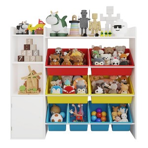 Kids Toy Storage Organizer with 8 Removable Toy Bins, 4-Tier Toy Organizers Kid Bookshelf and Toy Storage for Bedroom - 1 of 4