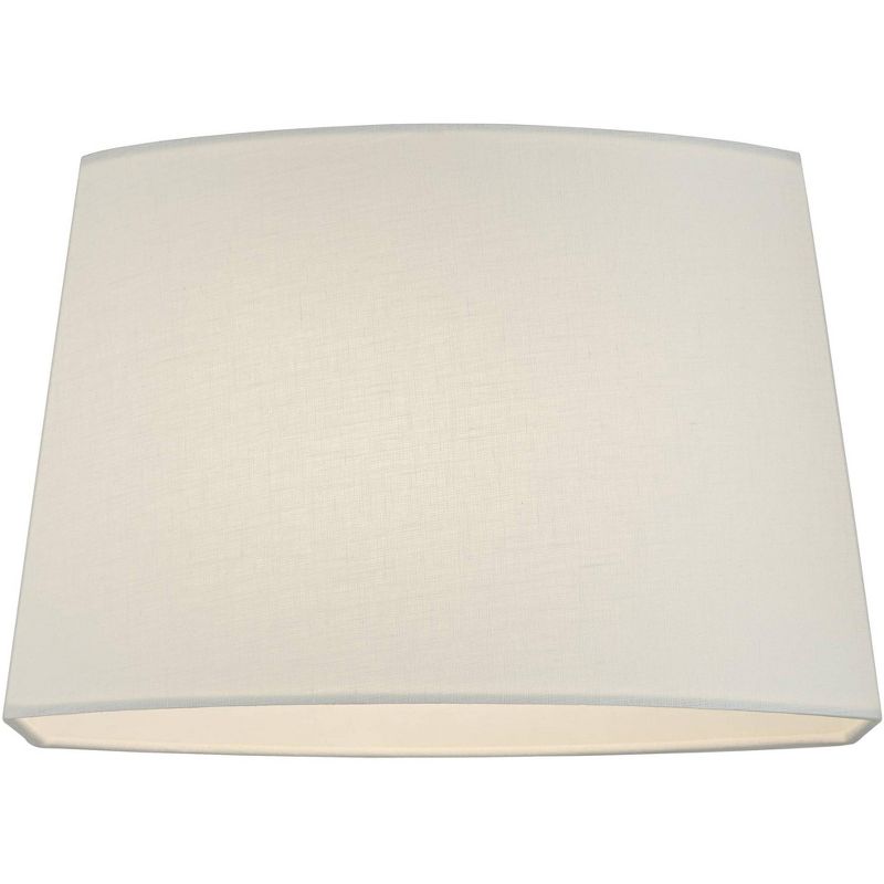 Springcrest Set of 2 Oval Lamp Shades White Medium 12.5" Wide x 10" Deep at Top 15" Wide x 11" Deep at Bottom 10" High Spider Harp Finial, 4 of 8