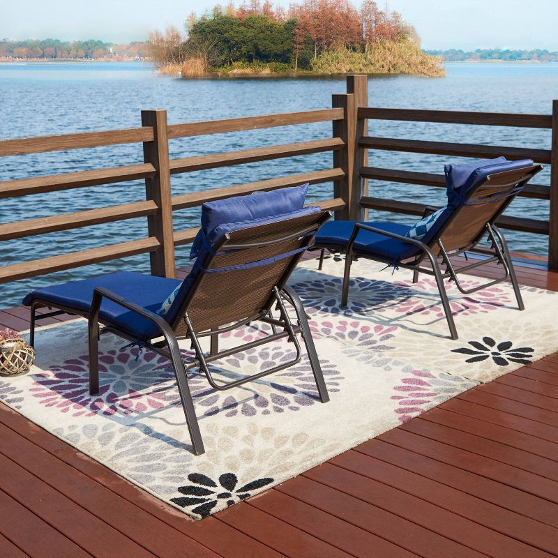 3pc Outdoor Metal Chaise Lounge Set - Patio Festival
, 4 of 11