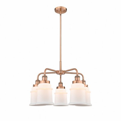 Canton - 5 Light Stem Hung Chandelier In Industrial Style-16.25 Inches Tall and 24 Inches Wide
