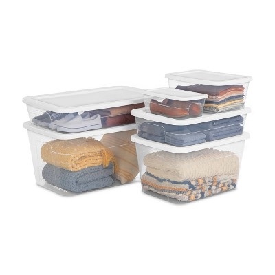 56qt Clear Storage Box with Lid White - Room Essentials&#8482;