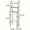 3 - Shelf Bathroom Organizer Over Toilet Space Saver Brown Corner Stand Storage Rack for Small Bathrooms - 2 of 4