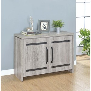 ORRD Grey Driftwood 2-Door Accent Cabinet - Modern Storage Cabinet with Nailhead Accents for Living Room - 1 of 4