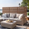 Wooakway 72"H 47"W 16"D Metal Outdoor Privacy Screen Freestanding Patio Decorative Screens - 3 of 4
