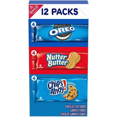 Nabisco Snack Pack Variety Cookies Mix With Oreo, Chips Ahoy! & Nutter Butter - 23.4oz/12ct