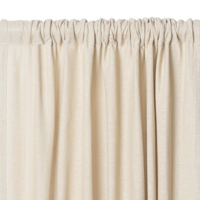 Ivory Linen Blend Kitchen Window Valance with Double Hemstitching