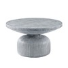 Royal Hampton 30 Inch Coffee Table, Round Naturalistic Design, Gray Durable Cement - 2 of 4