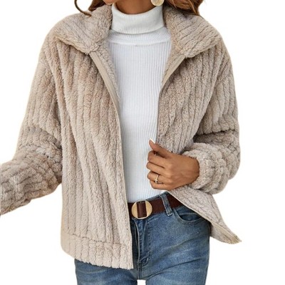 Coolmee Women's Jacket Winter Warm Full Zip Long Sleeve Jacket Coat Outerwear