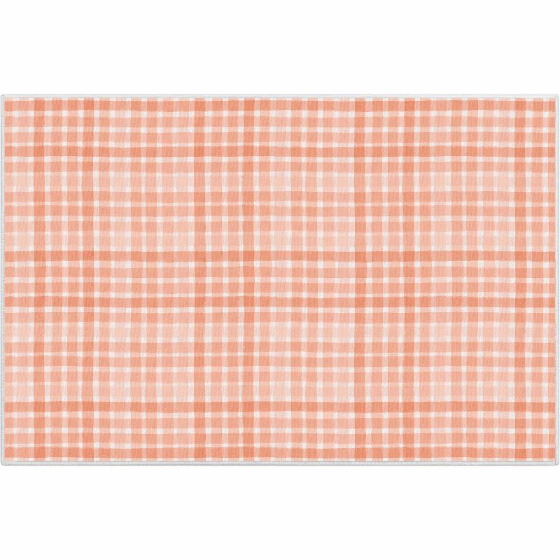 Crayola Solid Plaid Coral Accent Area Rug By Well Woven, 1 of 9