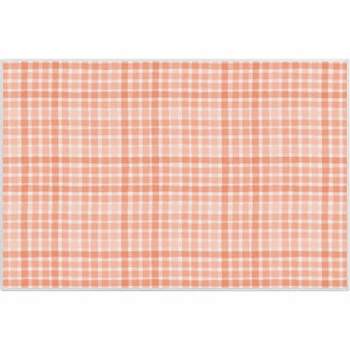 Crayola Solid Plaid Coral Accent Area Rug By Well Woven