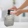 Evideco French Home Goods Vintage-Style Glass Soap Dispenser with PURE SOAP Design - 18 fl oz, Sturdy Pump for Hand Soap or Lotion - 3 of 4